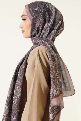 Antik Motifli Soft Şal Latte - Başörtüsü