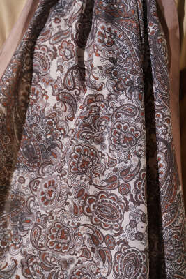 Antik Motifli Soft Şal Latte - Başörtüsü