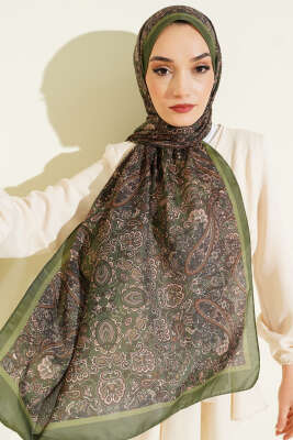 Antik Motifli Soft Şal Zümrüt - Başörtüsü