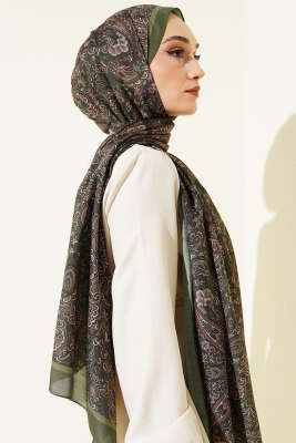Antik Motifli Soft Şal Zümrüt - Başörtüsü