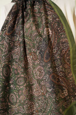 Antik Motifli Soft Şal Zümrüt - Başörtüsü