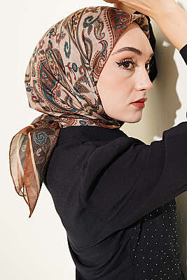 Antik Paisley Desen Eşarp Camel - SİNEM EŞARP