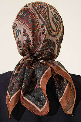 Antik Paisley Desen Eşarp Camel - Başörtüsü