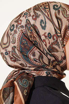 Antik Paisley Desen Eşarp Camel - Başörtüsü