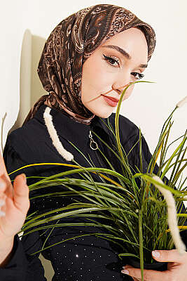 Antik Paisley Desen Eşarp Latte 