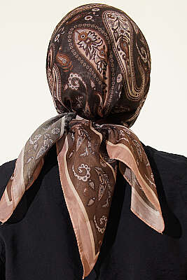Antik Paisley Desen Eşarp Latte - Başörtüsü