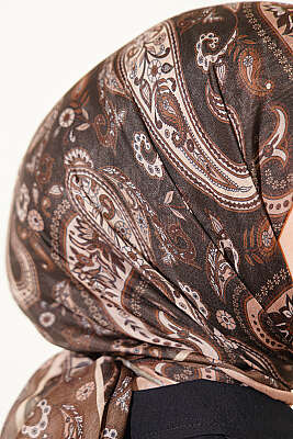 Antik Paisley Desen Eşarp Latte - Başörtüsü
