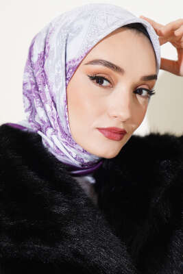 Antik Paisley Desen Eşarp Mor 