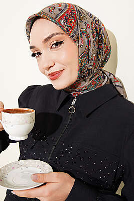 Antik Paisley Desen Eşarp Nefti - Başörtüsü