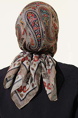 Antik Paisley Desen Eşarp Nefti - Başörtüsü