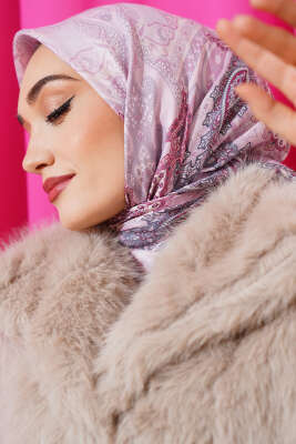 Antik Paisley Desen Eşarp Pembe 