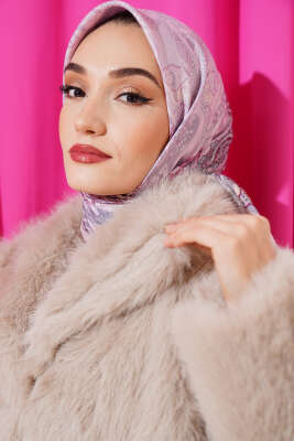 Antik Paisley Desen Eşarp Pembe - Başörtüsü