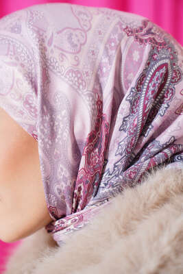 Antik Paisley Desen Eşarp Pembe - Başörtüsü