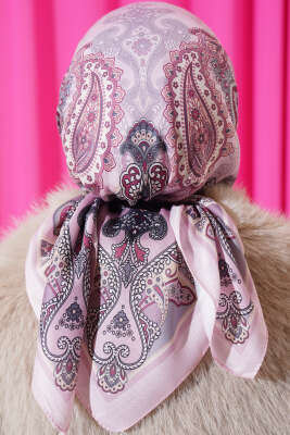 Antik Paisley Desen Eşarp Pembe - Başörtüsü