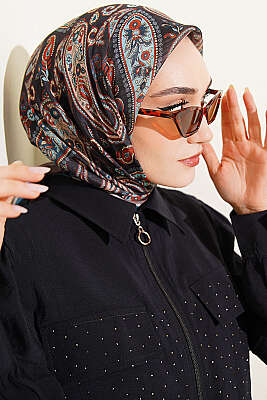 Antik Paisley Desen Eşarp Petrol Yeşili - Başörtüsü