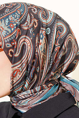 Antik Paisley Desen Eşarp Petrol Yeşili - Başörtüsü