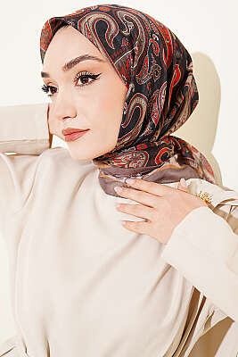 Antik Paisley Desen Eşarp Vizon - Başörtüsü