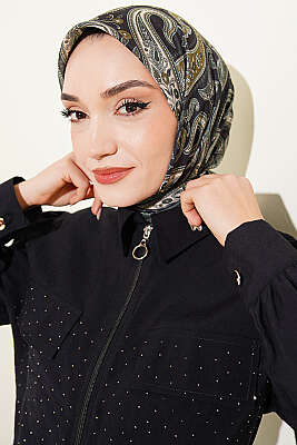 Antik Paisley Desen Eşarp Zümrüt - Başörtüsü