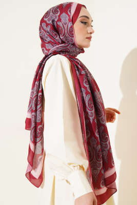 Antik Paisley Desen Şal Bordo - Başörtüsü