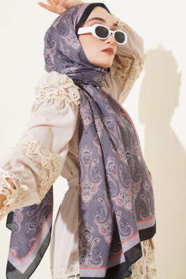 Antik Paisley Desen Şal Füme - Başörtüsü