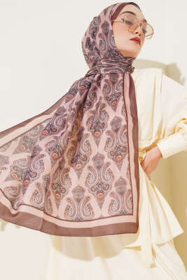 Antik Paisley Desen Şal Kahve 