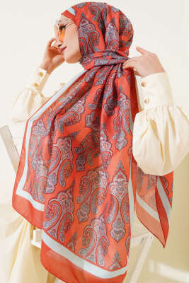 Antik Paisley Desen Şal Kiremit 