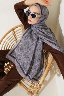 Antik Paisley Desen Şal Vizon 
