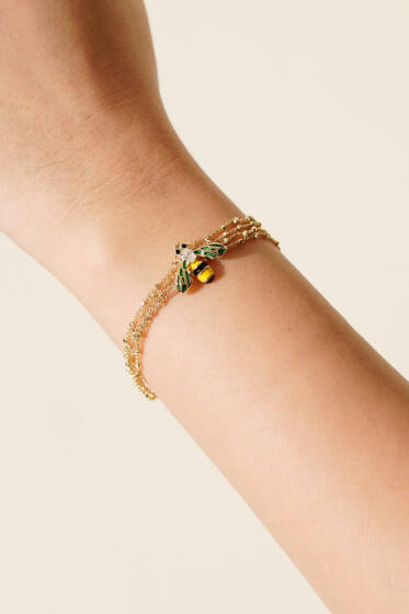 Arı Desenli Bileklik Gold - Bileklik