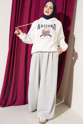 Arizona Yazılı Sweatshirt Ekru - Tunik