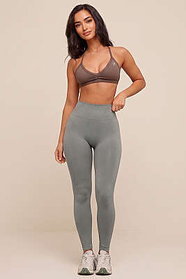 Arka Büzgülü Spor Tayt Gri 