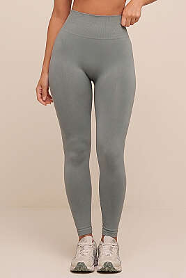 Arka Büzgülü Spor Tayt Gri - Spor Tayt