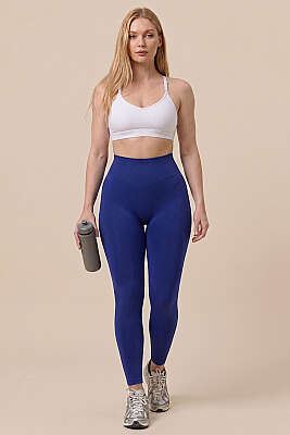 Arka Büzgülü Spor Tayt İndigo - Spor Tayt