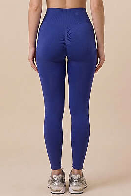 Arka Büzgülü Spor Tayt İndigo - Spor Tayt