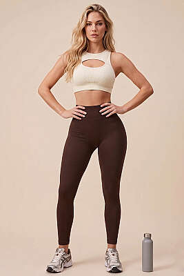 Arka Büzgülü Spor Tayt Kahve - Spor Tayt