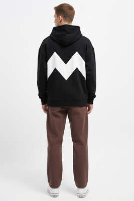 Arkası Baskılı Erkek Sweatshirt Siyah - Erkek Sweatshirt