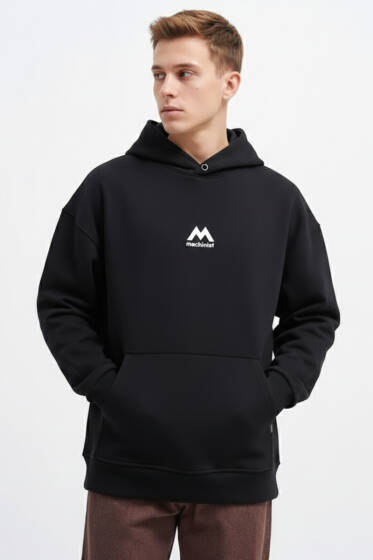 Arkası Baskılı Erkek Sweatshirt Siyah - Erkek Sweatshirt