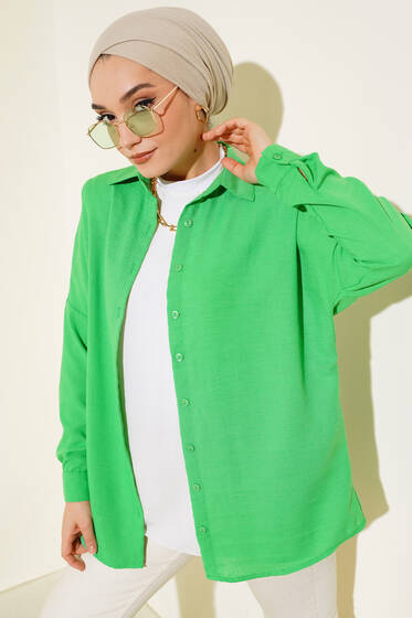 Arkası Pile Detaylı Gömlek Benetton - Gömlek