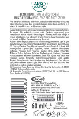 Arko Nem Ekstra Yogun Bakım Kremi 60 ml - El Kremi
