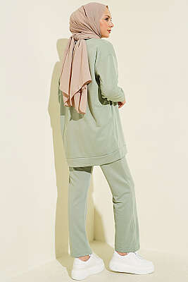 Arma Detaylı Basic İkili Takım Çağla Yeşili - İkili Takım
