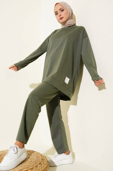 Arma Detaylı Basic İkili Takım Haki - İkili Takım