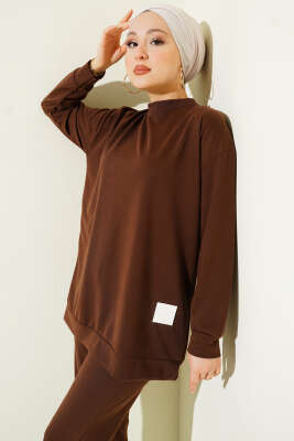 Arma Detaylı Basic İkili Takım Kahve - İkili Takım