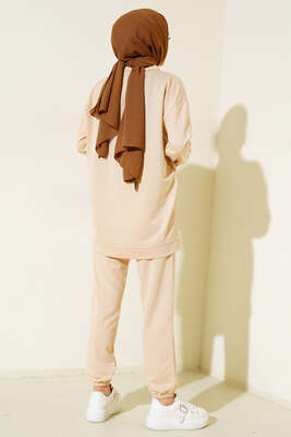 Arma Detaylı İkili Takım Bej - Yılın Fırsatı