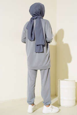 Arma Detaylı İkili Takım Gri - Yılın Fırsatı