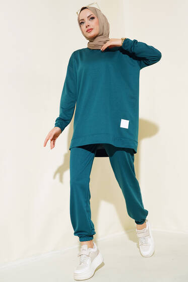 Arma Detaylı İkili Takım Zümrüt Yeşili - İkili Takım