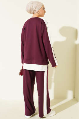 Arma Detaylı Loyşa Garnili İkili Takım Bordo - İkili Takım