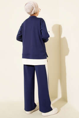 Arma Detaylı Loyşa Garnili İkili Takım Lacivert - İkili Takım