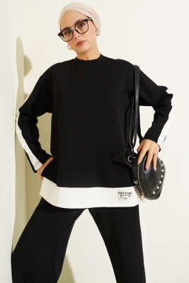 Arma Detaylı Loyşa Garnili İkili Takım Siyah - İkili Takım