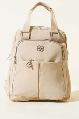 Arma Detaylı Sırt Çantası Bej - Kol Çantası