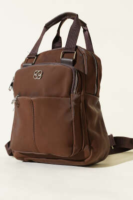 Arma Detaylı Sırt Çantası Kahve 