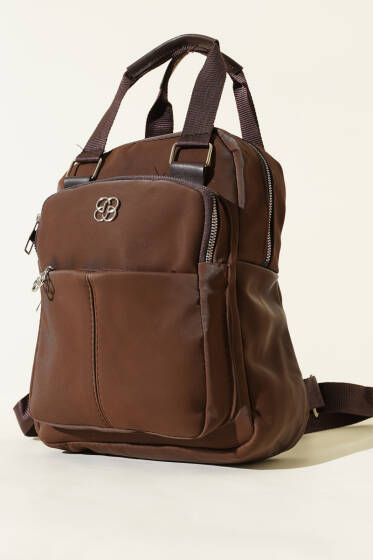 Arma Detaylı Sırt Çantası Kahve - Sırt Çantası